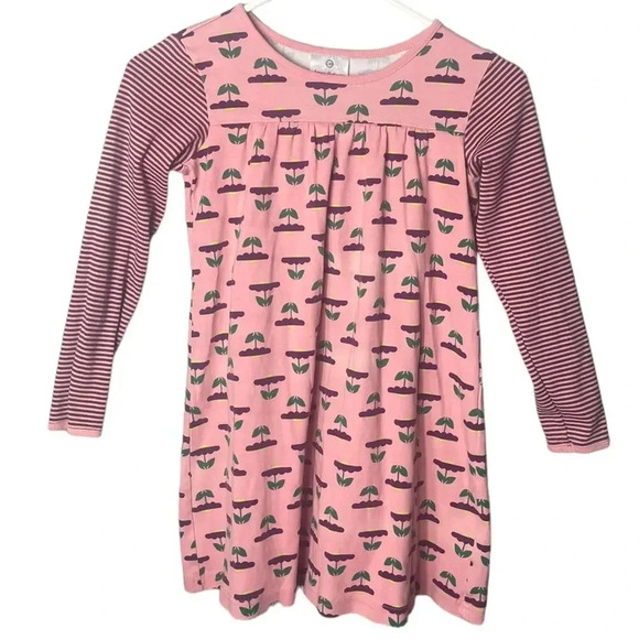 Hanna Andersson Other - Hanna Andersson Girls Size 130 / US 8 Purple Floral Dress Long Sleeve Cotton